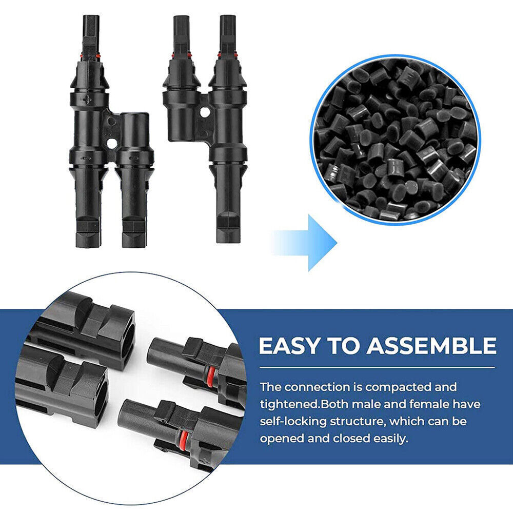 Solar Panel Y/T Branch Cable Connection Waterproof Connector & Charge Controller