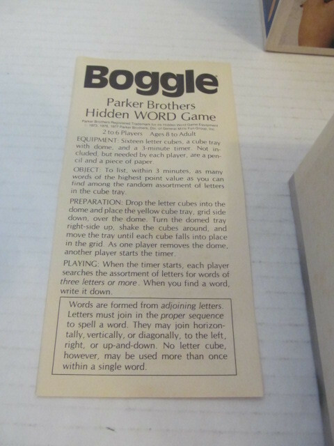 Parker Brothers Boggle Word Game 1976, Complete