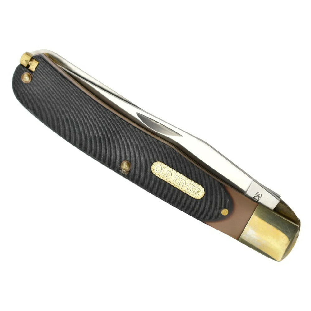 Schrade Old Timer Buzz Saw Trapper Folding Knife + Pouch | 3897OT