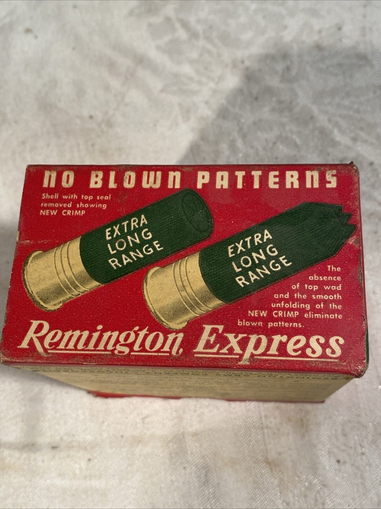 Vintage Remington Express Extra Long Range 12ga Shotgun Shell Ammo Box EMPTY