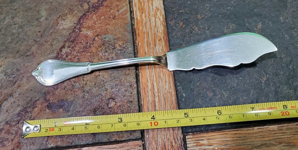 😜 RARE ANTIQUE c1874! GOTHIC PATTERN SILVERPLATED MASTER BUTTER 🧈 KNIVE 🔎👀