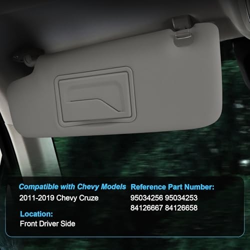 Sun Visor Driver&Passenger Side for 2011-2019 Chevy Cruze, Left & Right Side