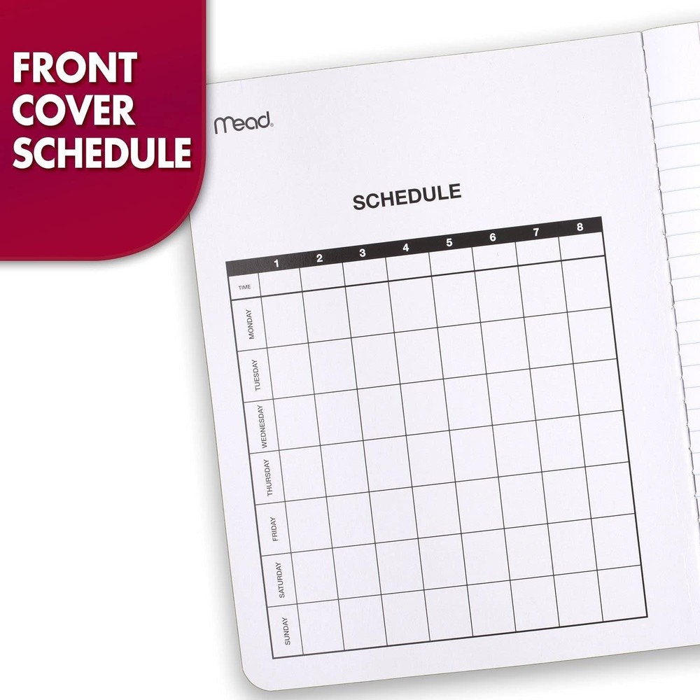 Composition Notebook 3 Pack, Wide Ruled, 7.5" X 9.75", 100 Sheets Each