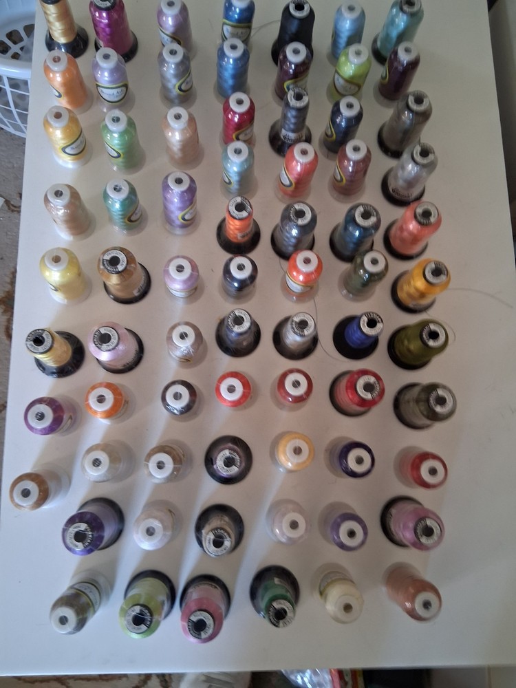 Thread Art Floriani Embroidery Thread Spools Lot Assorted Colors, 64 spools