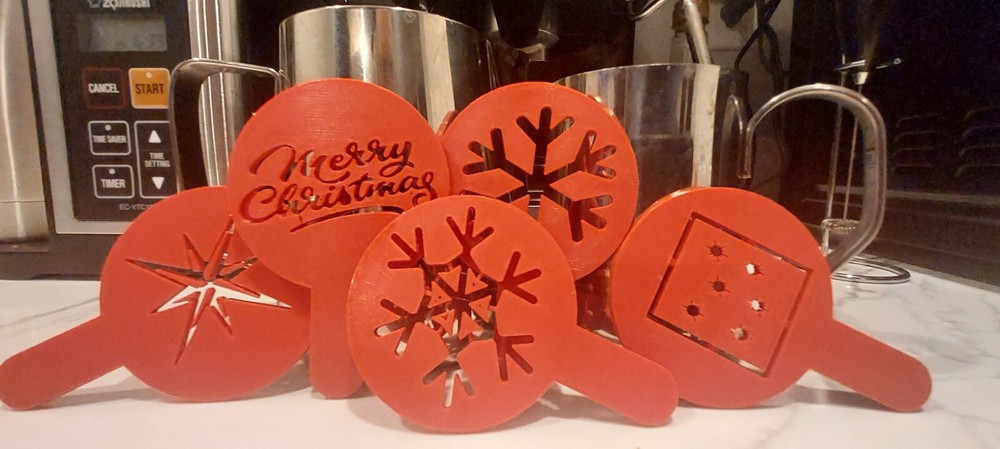 Christmas Coffee Topper Template Set (5)