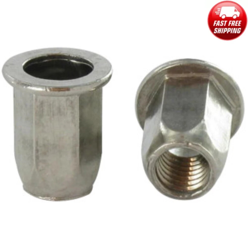 250 x Sealey Threaded Insert (Rivet Nut) M5 Full Hex Standard Flange 5mm