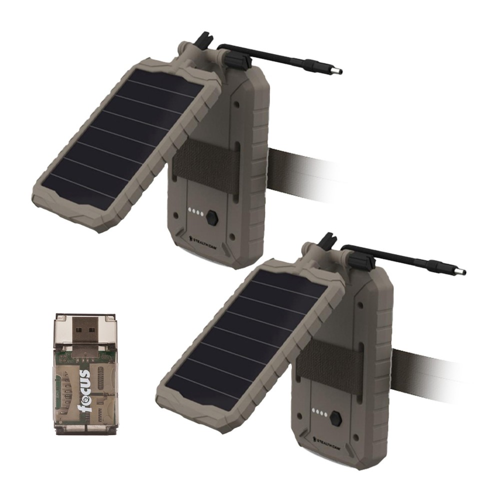 Stealth Cam Lithium Solar Power Panel 2-Pack with Card Reader Hunting