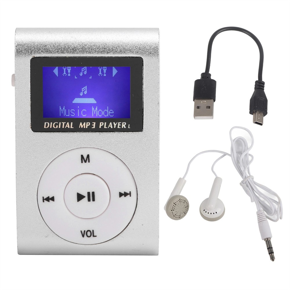 Aluminum Alloy MP3 Player Set With LCD Mini Screen Support Memory Card