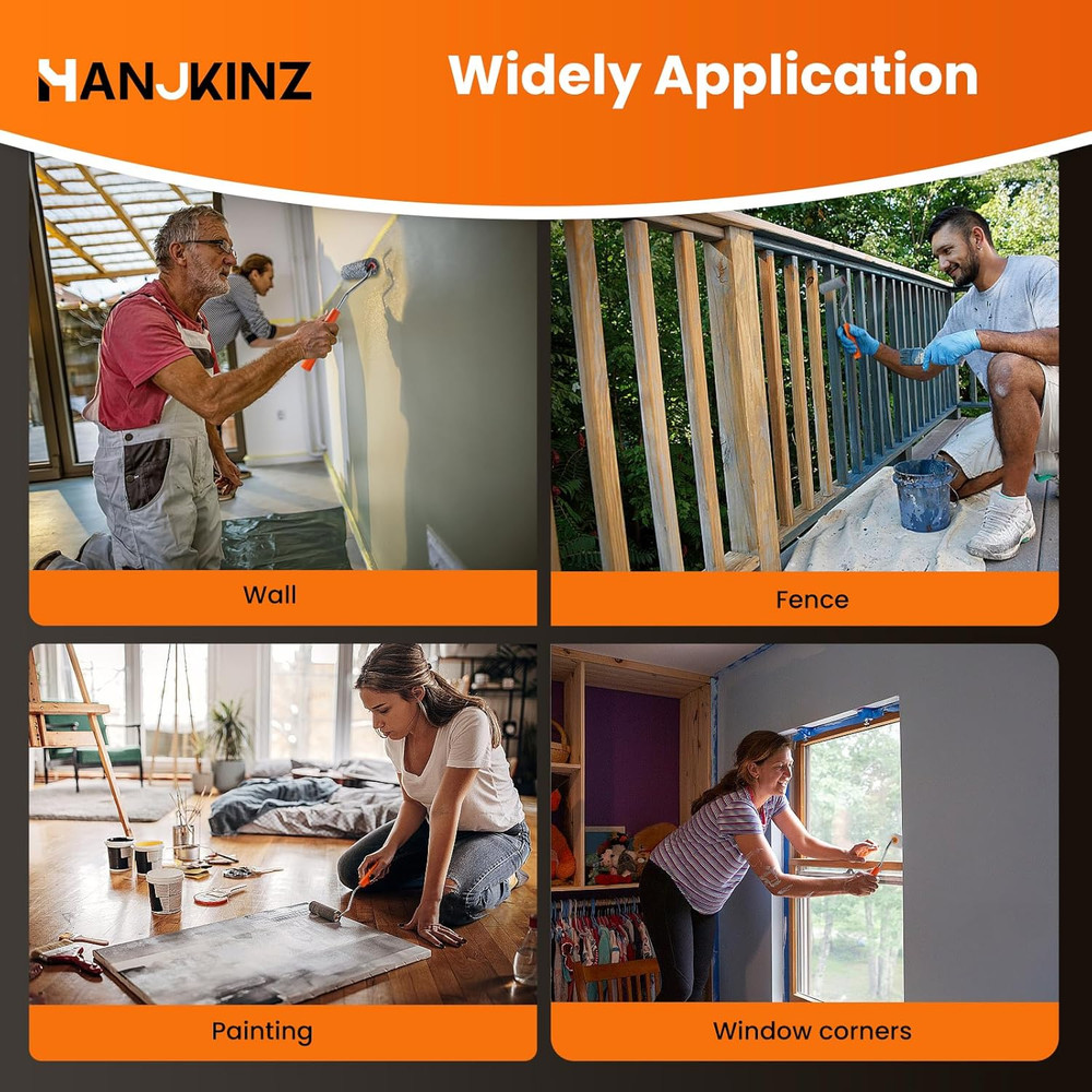 50 Pack Microfiber Paint Roller Covers 2" 4" Mini Rollers With Frame 3/8 Nap Kit