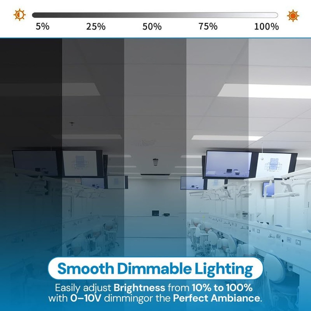 4 Pack 2x2 LED Flat Panel Light for Drop Ceiling, 5200lm Selectable 20W/25W/3...
