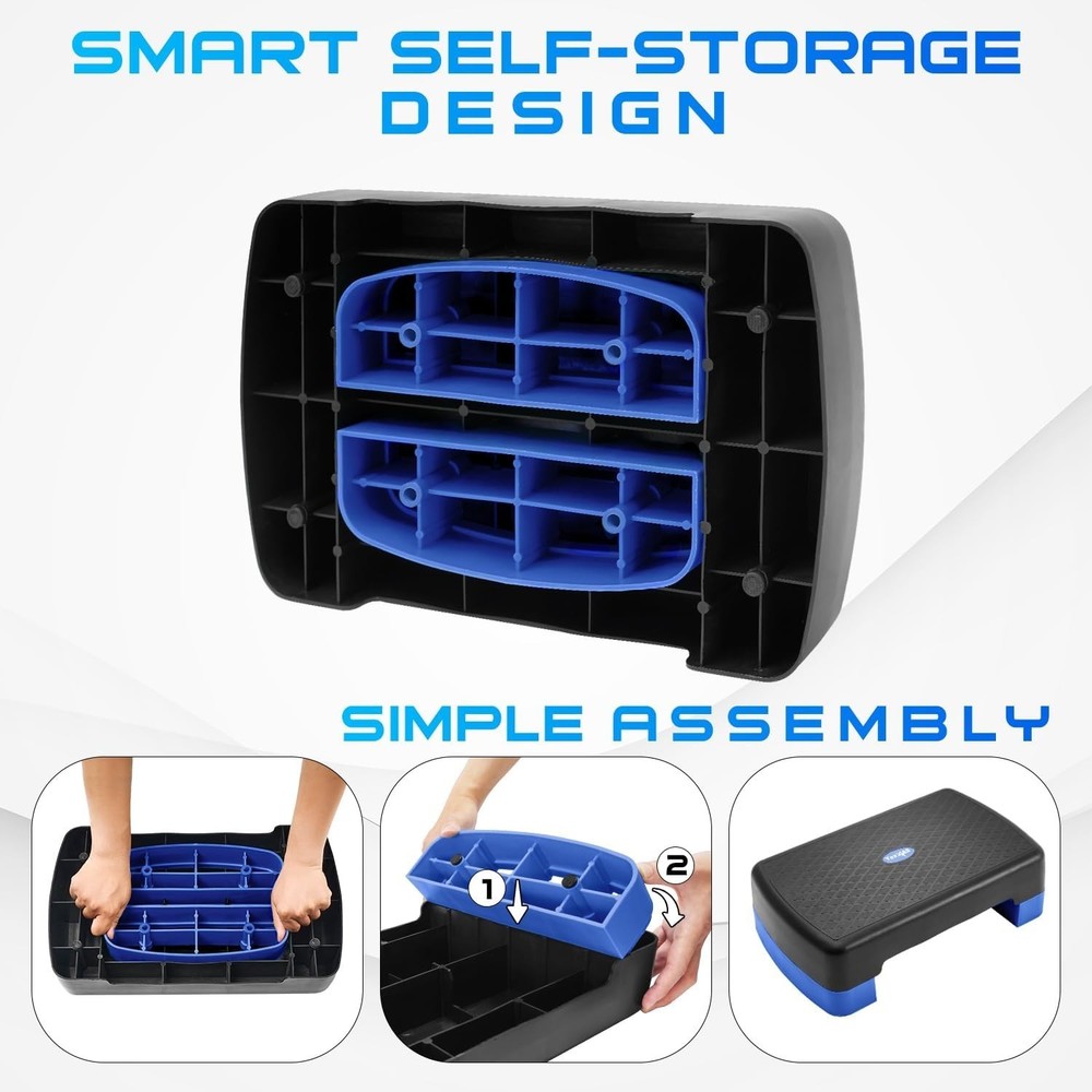 Lightweight 18.9" Adjustable Exercise Step Platform - Perfect for Small Spaces