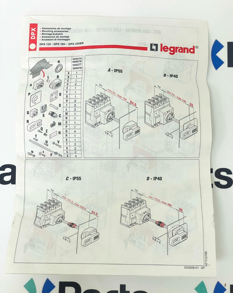LEGRAND DPX160 Rotary Handle 26277