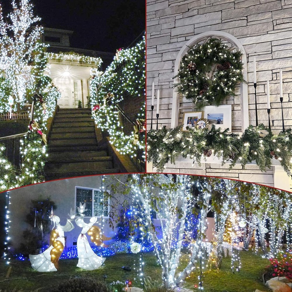 2Pack Christmas Lights 164FT 400LED Christmas String Lights with 8 Modes & Timer