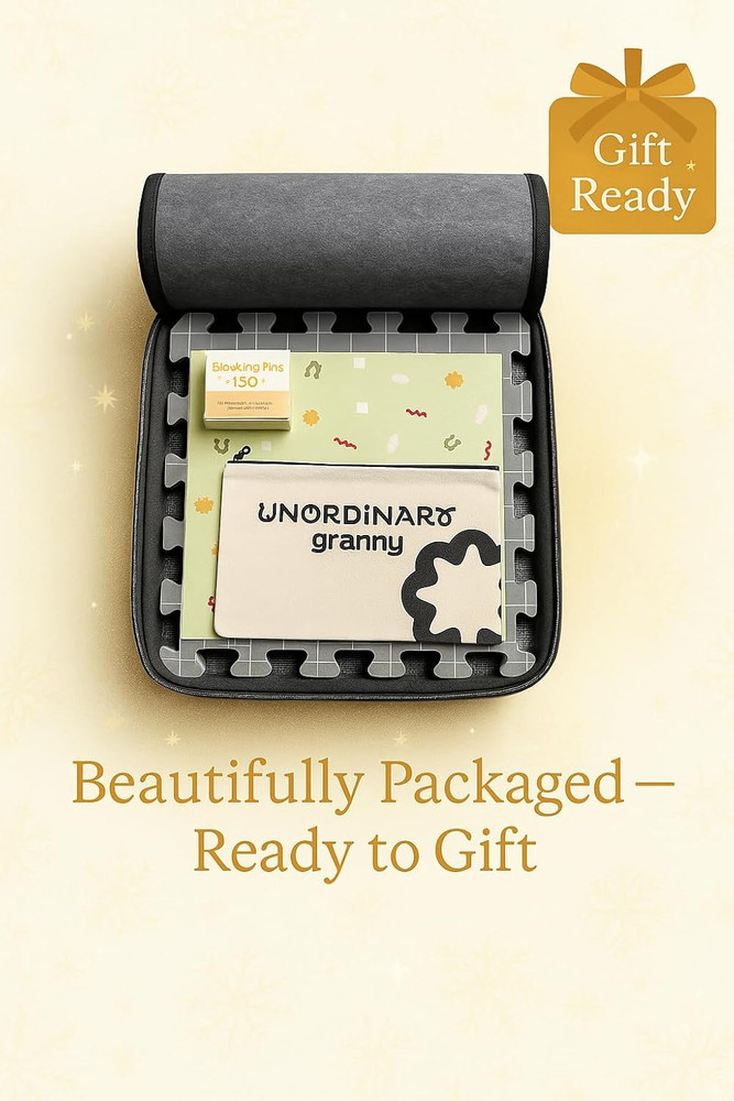 Crochet Blocking Board Set – 9 Extra Thick Interlocking Mats with Grid, 150 T-Pi