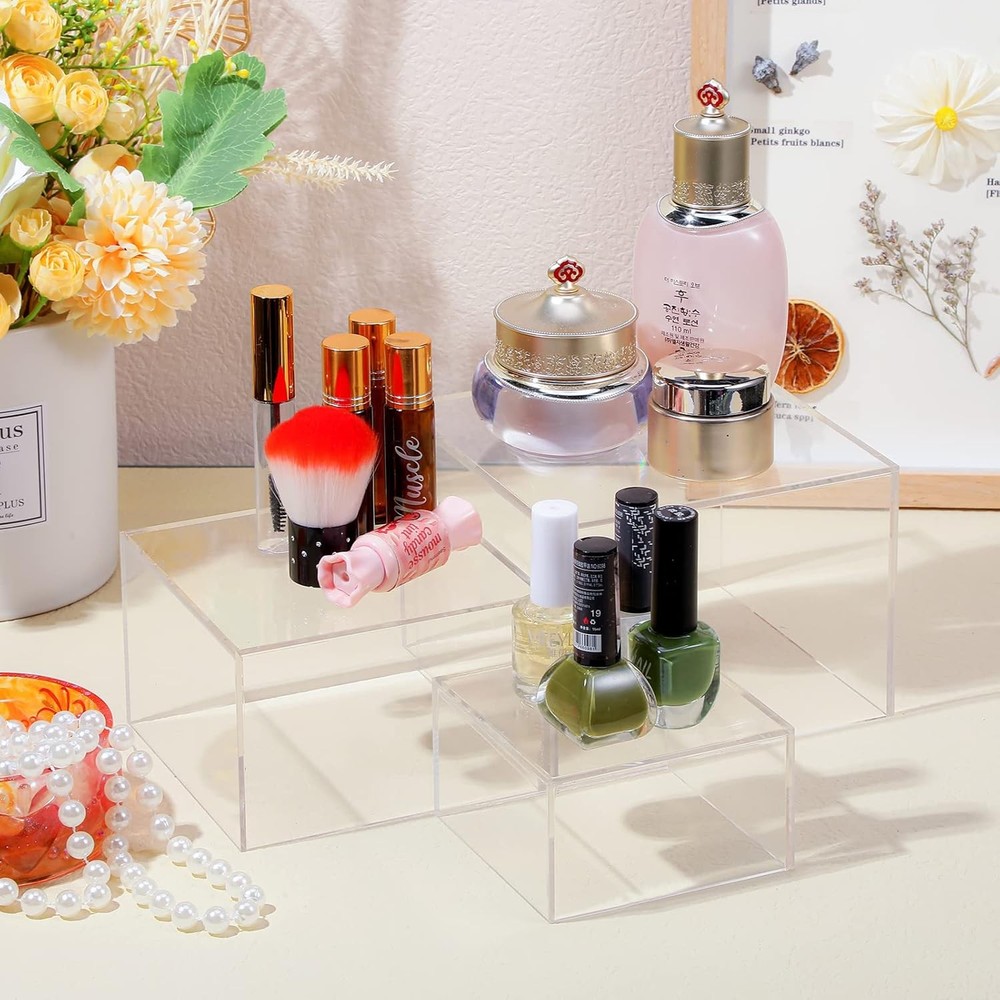 6 Pack Acrylic Risers for Display Acrylic Cube Boxes Risers Display Stands with