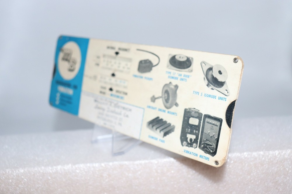 1954 Copr. Slide Chart MB MANUFACTURING Vibration Computer