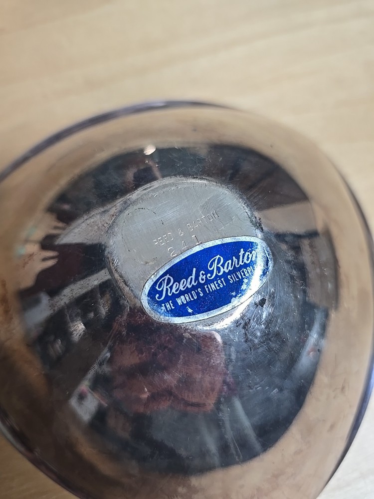 Reed & Barton Silverplate Triangle Bowl 251 Silver Dish Triangular Vintage