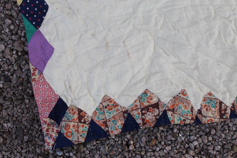 Antique Diamond Patchwork Quilt RARE