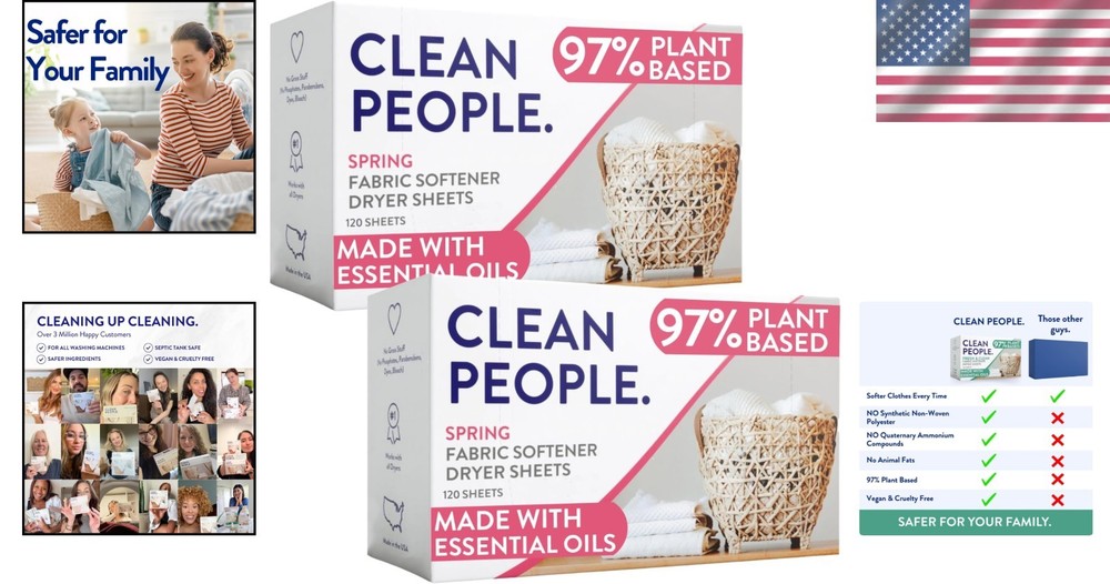 Static Cling Remover - Plant-Based Dryer Sheets - 240 Count