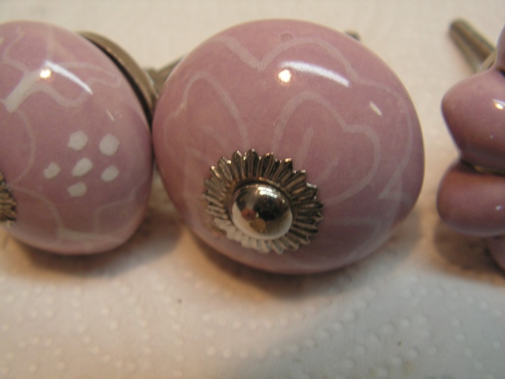 15 Vintage Porcelain Drawer Pull Handle Mostly Flower Floral Cabinet Knobs NICE!