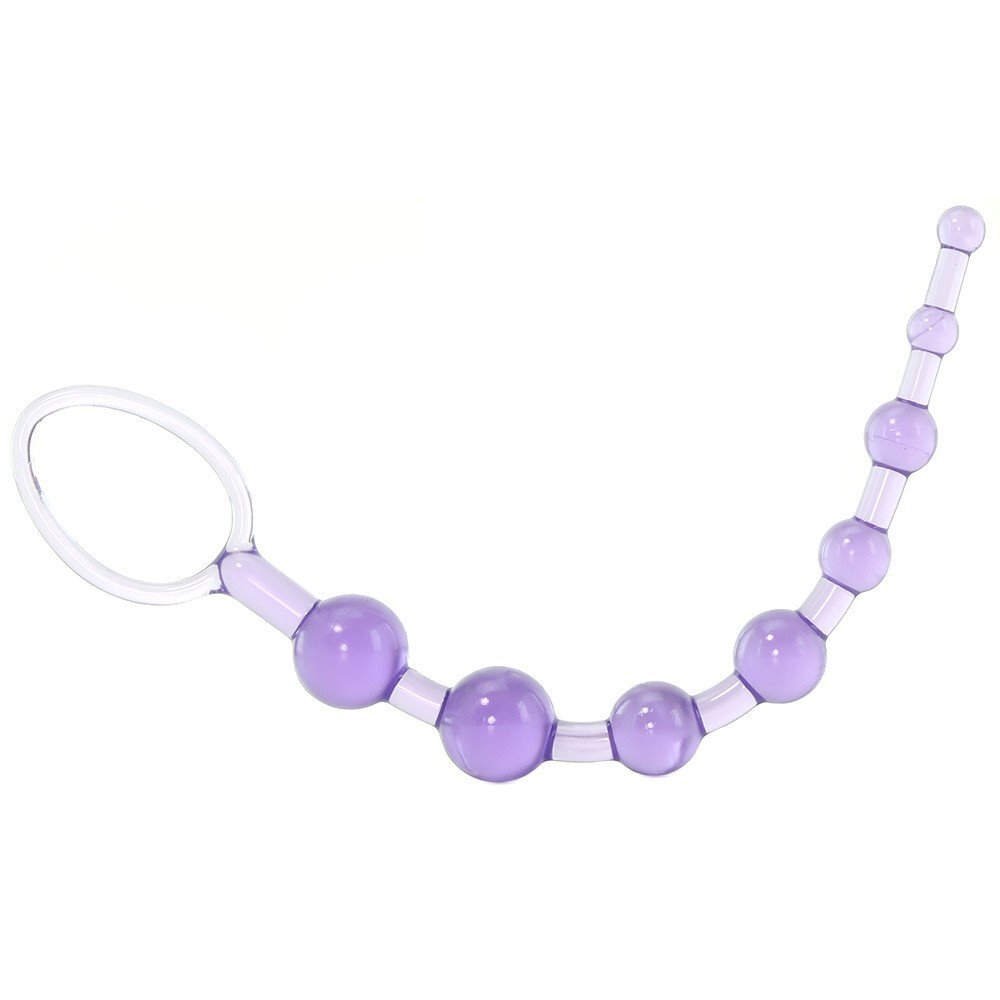 Slim Soft Flexible Bendable Beginner Anal Beads with Retrieval Ring
