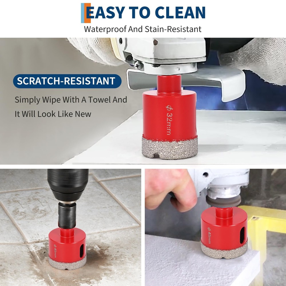 Diamond Hole Saw Kit with Chamfer Drill Bit – Evacuate Brazed Core Drill Bits