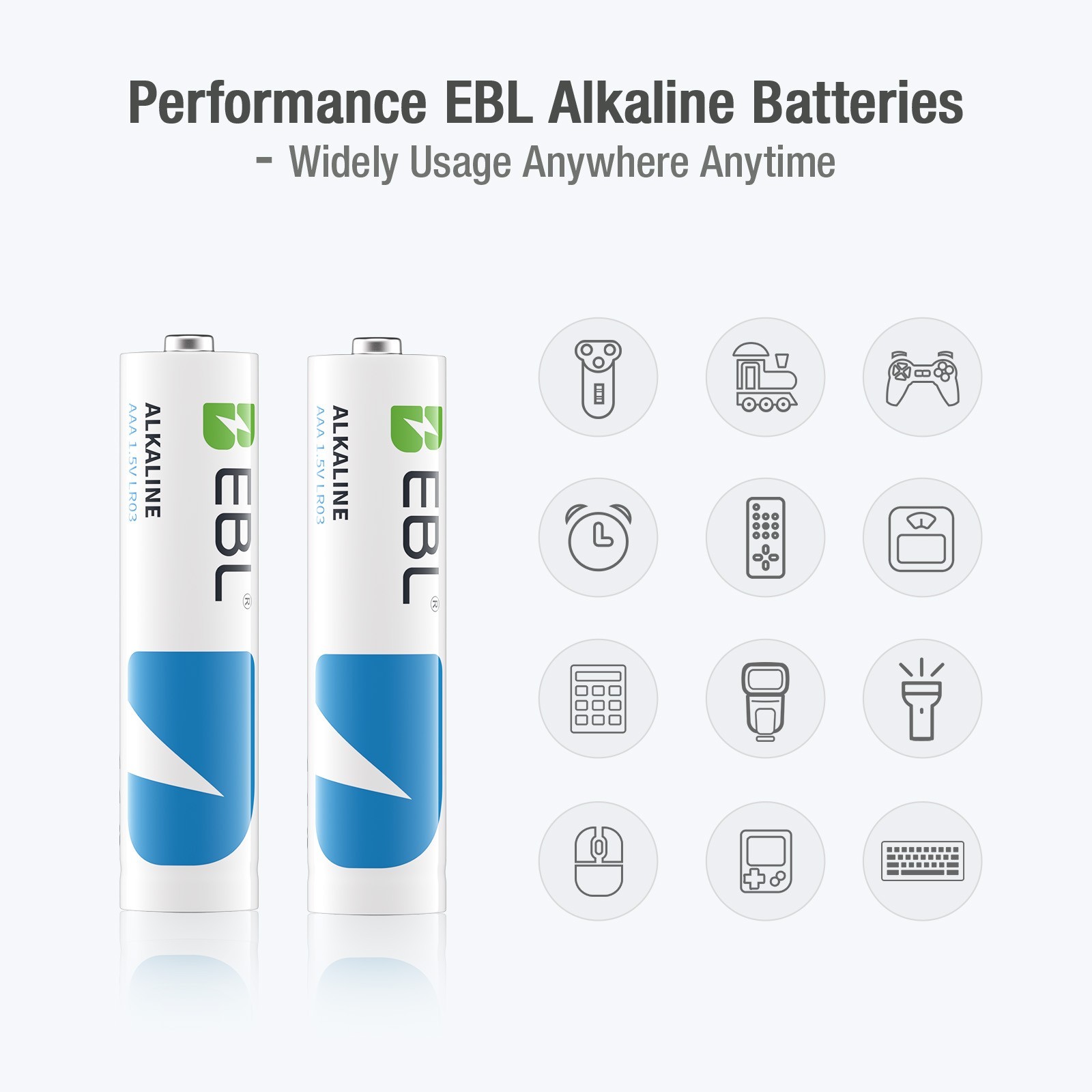 EBL AAA ,AA Alkaline Batteries 1.5V Lot of Triple A,10 Years shelf Life