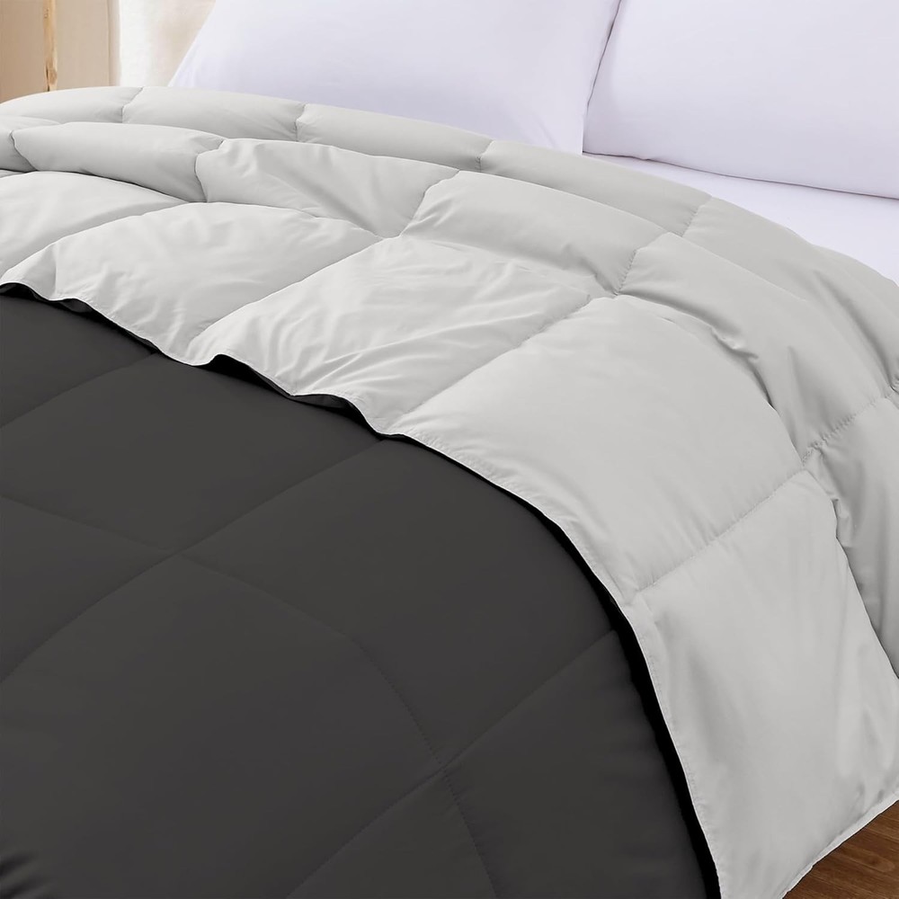 Down Alternative Reversible Comforter Dark Gray/Gray Twin