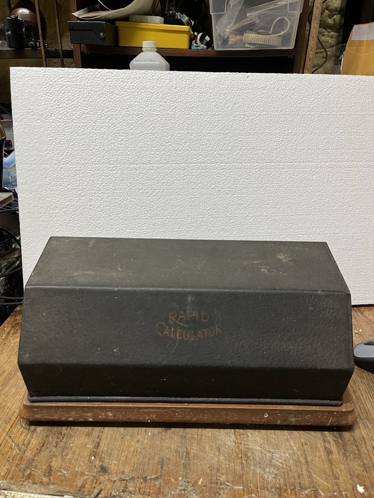 Vintage The Rapid Computer Co Adding Machine with Original Box, 1800s