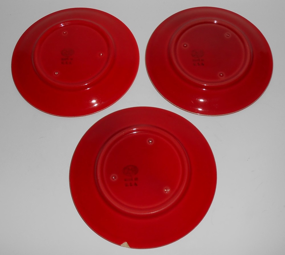 Franciscan Pottery Montecito Ruby Set/3 Saucers