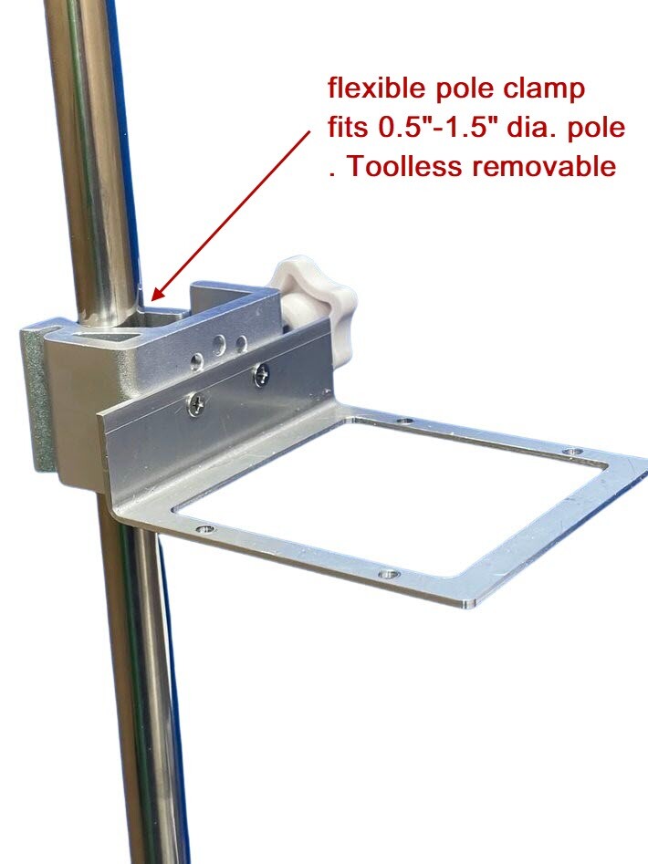 Pole Mount for 2 quart sharp container holder with 1" , 1.5" OR 2 " dia. OPTION