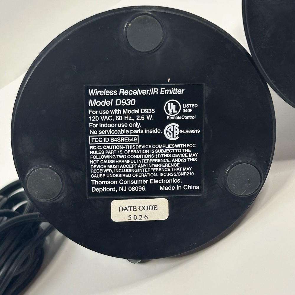 RCA Wireless Receiver & Transmitter - Model D935 & D930 - Untested