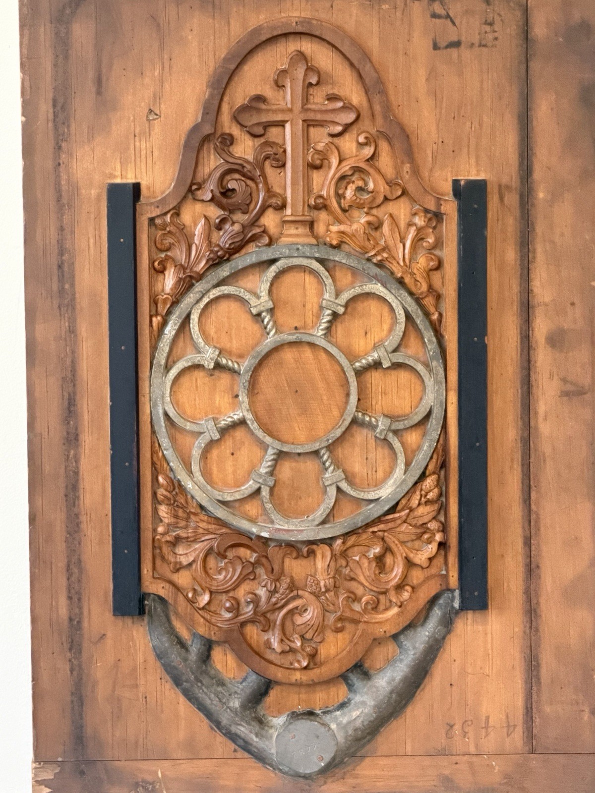 Antique Industrial Wood Foundry Mold Wall Art Architectural Salvage Christian