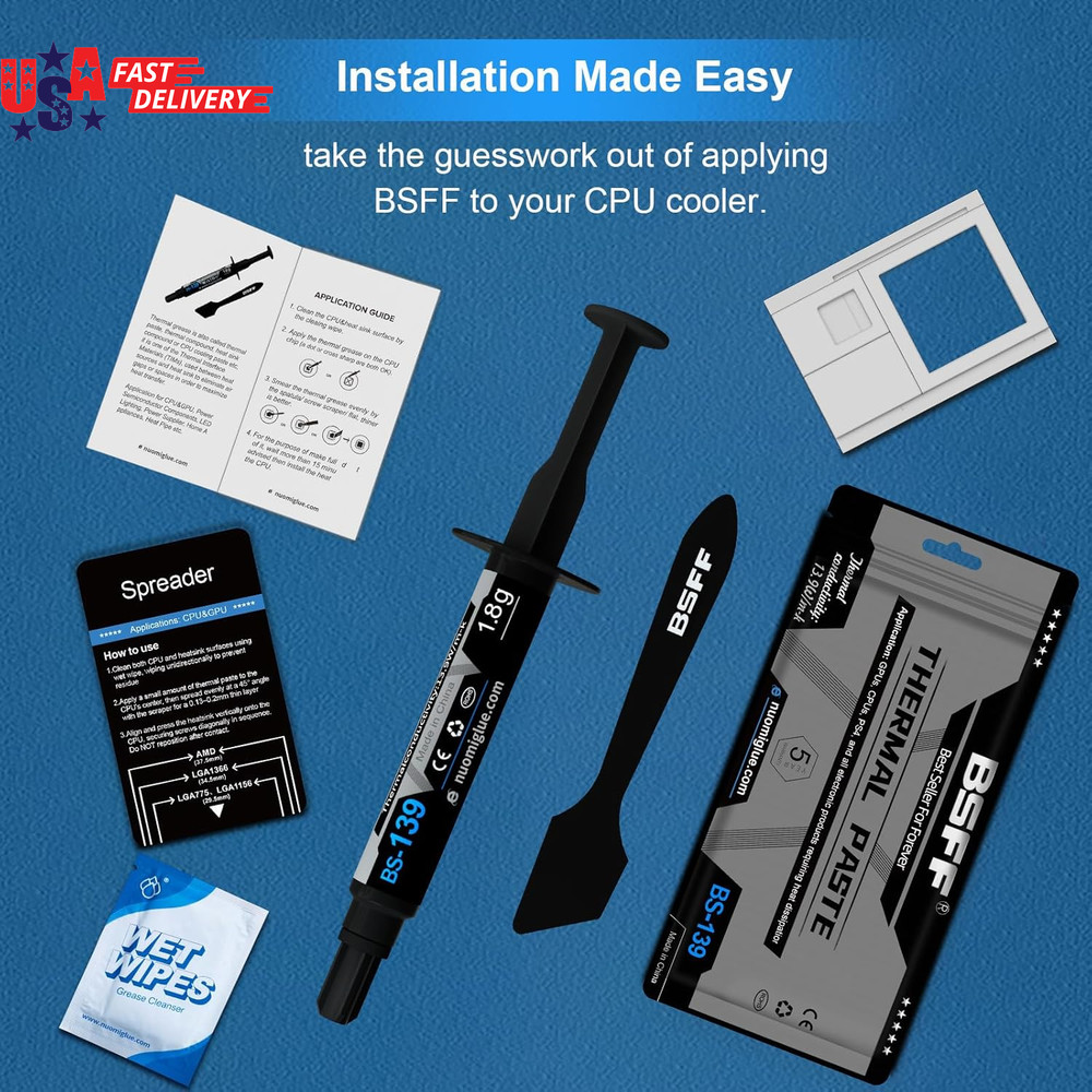 Thermal Paste, 1.8G with Toolkit CPU Paste Thermal Compound Paste Heatsink for I