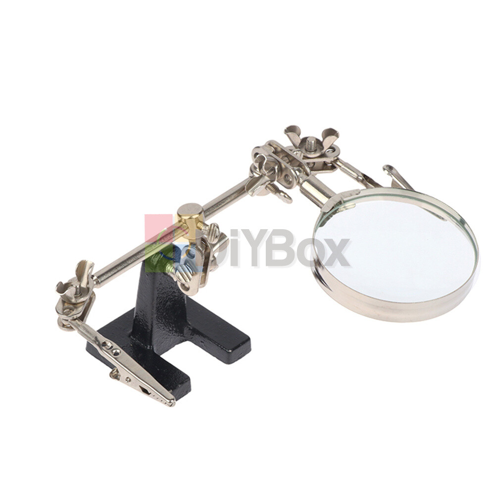 Desktop Auxiliary Clip Magnifier Soldering Tool Third Helping Hand Magnifying 5X