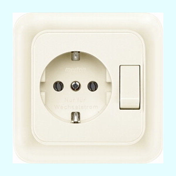 Merten Atelier Base 272549 SCHUKO Socket with Toggle Switch Polar White