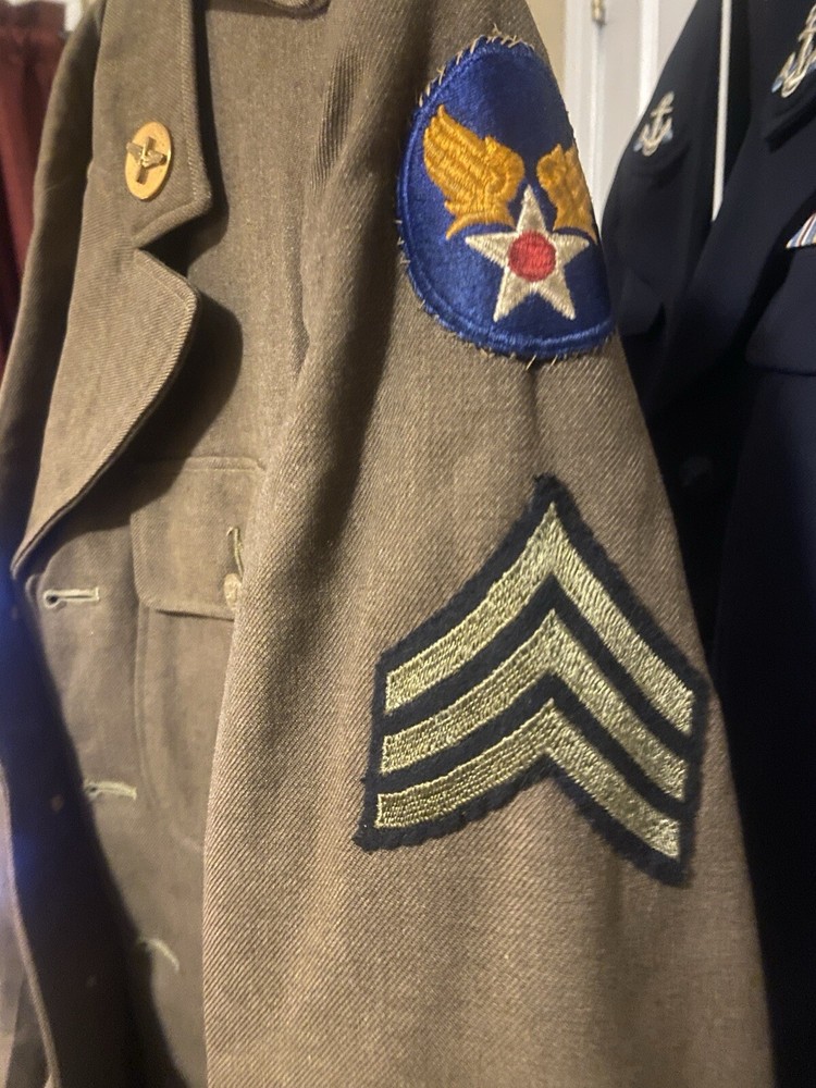 1940 WWII US ARMY AIR CORPS FORCE WOOL UNIFORM JACKET COAT - SERGEANT - 38R