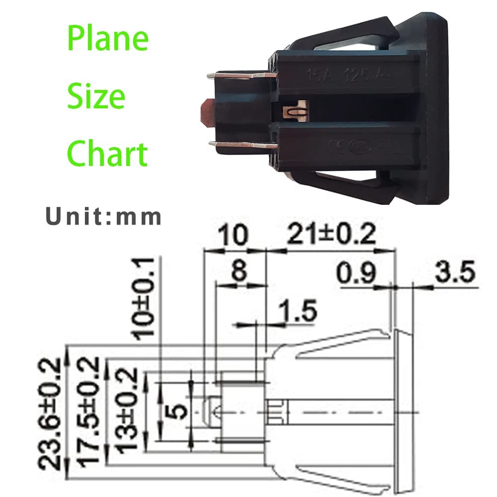 Panel Mount Outlet Power Socket 10Pcs US Plug 3 Pins AC 15A 125V Panel Screw