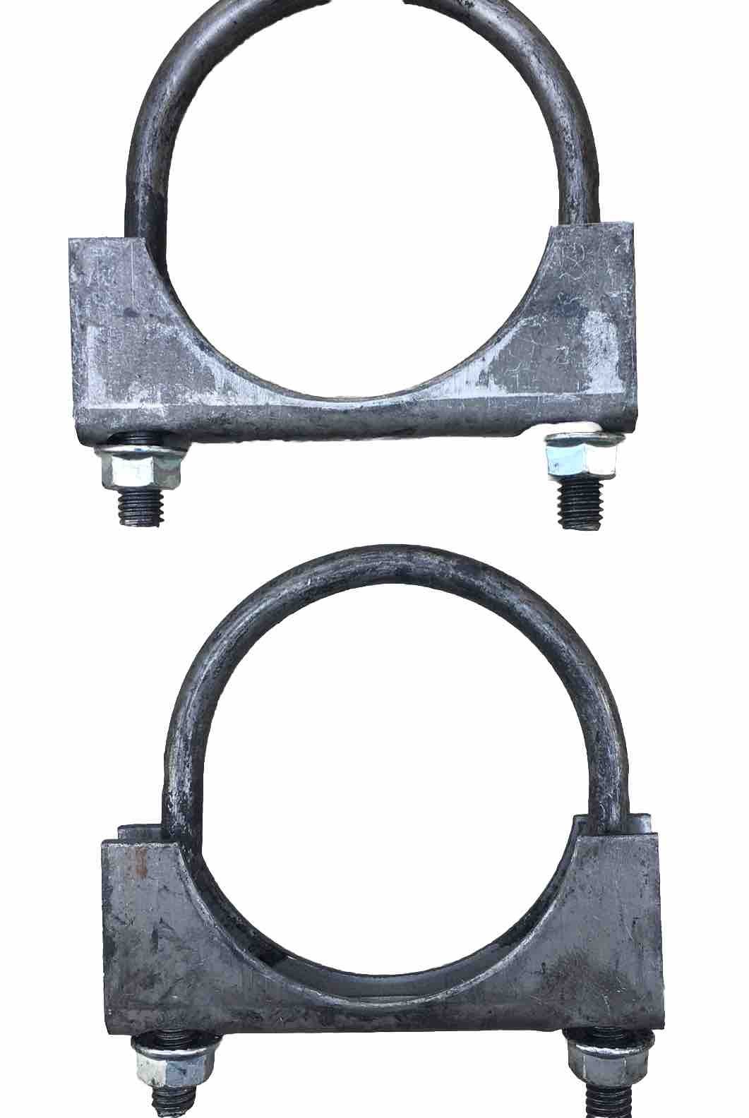 (2) Universal Exhaust Tailpipe Hangers 360° Swivel Hangers (2) 3” Clamps