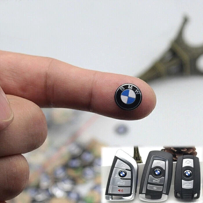2Pcs x 11 MM Sticker Emblem Replacement Fit for BMW Key Fob Remote Badge