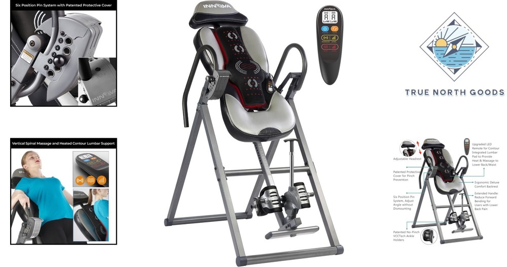 Inversion Table with Integrated Massage Pad and Safe Ankle Holding System