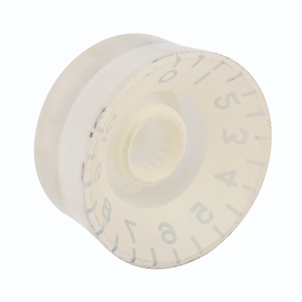 4pcs Acrylic Guitar Knobs Volume Tone Speed Control Knobs White with Black words