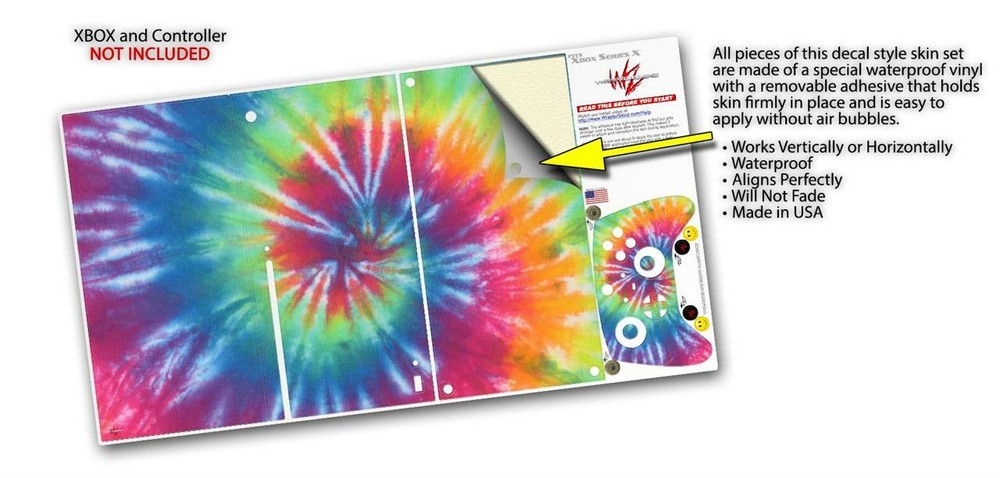Skins XBOX Series X Console Controller Tie Dye Swirl 104