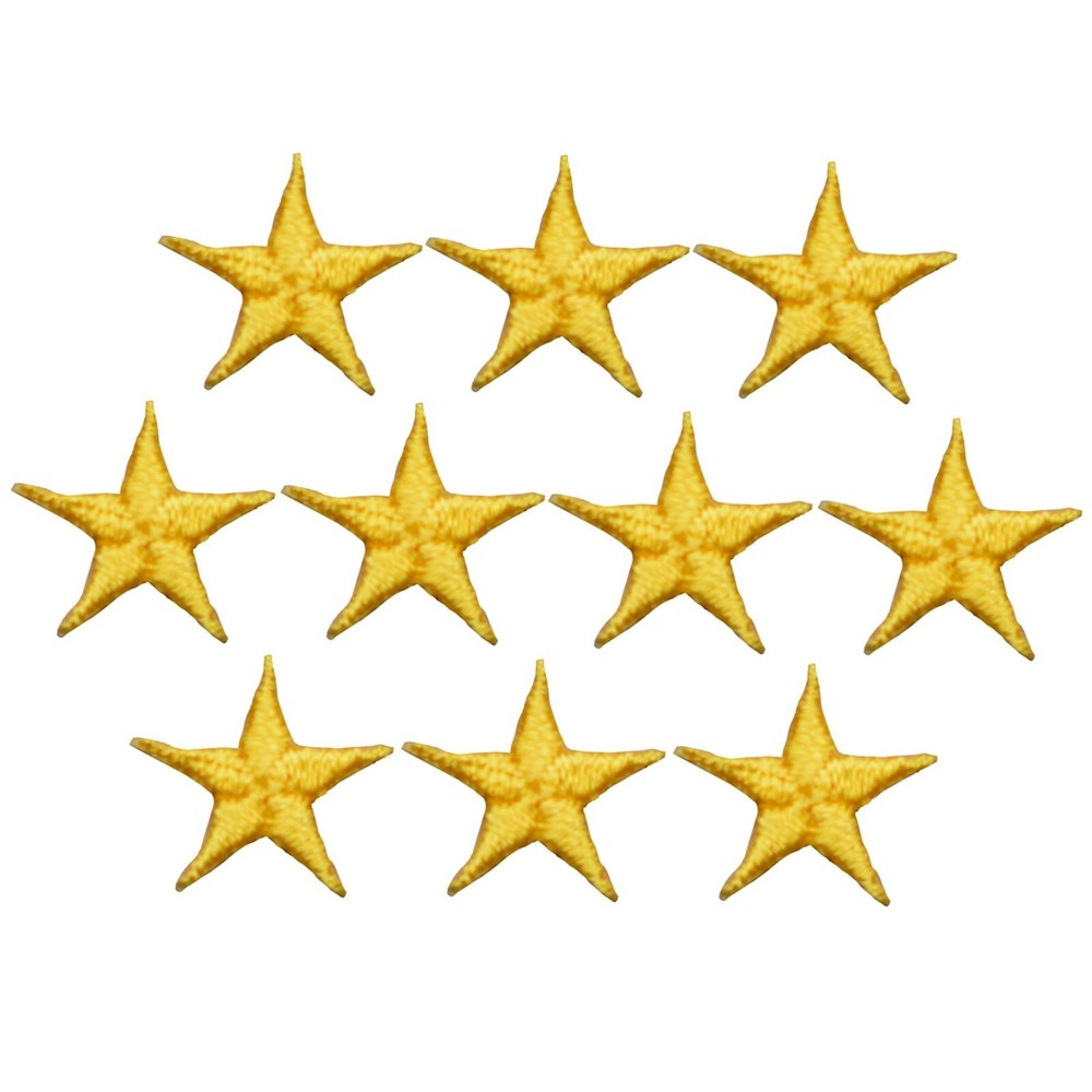 Star Applique Patch - Yellow 5/8" (10-Pack, Iron on)
