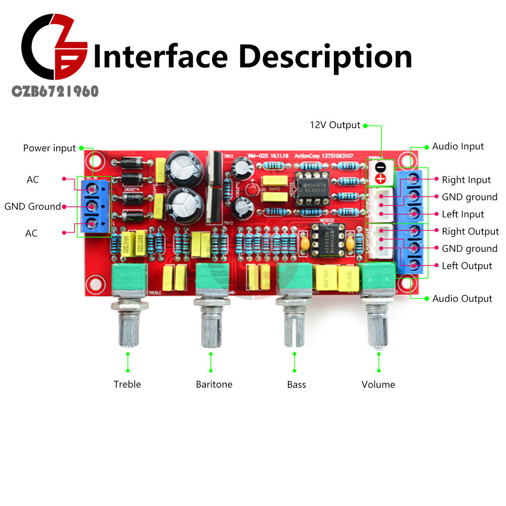 NE5532 Preamplifier Adjustment Tone Preamplifier Board Power Amplifier Module
