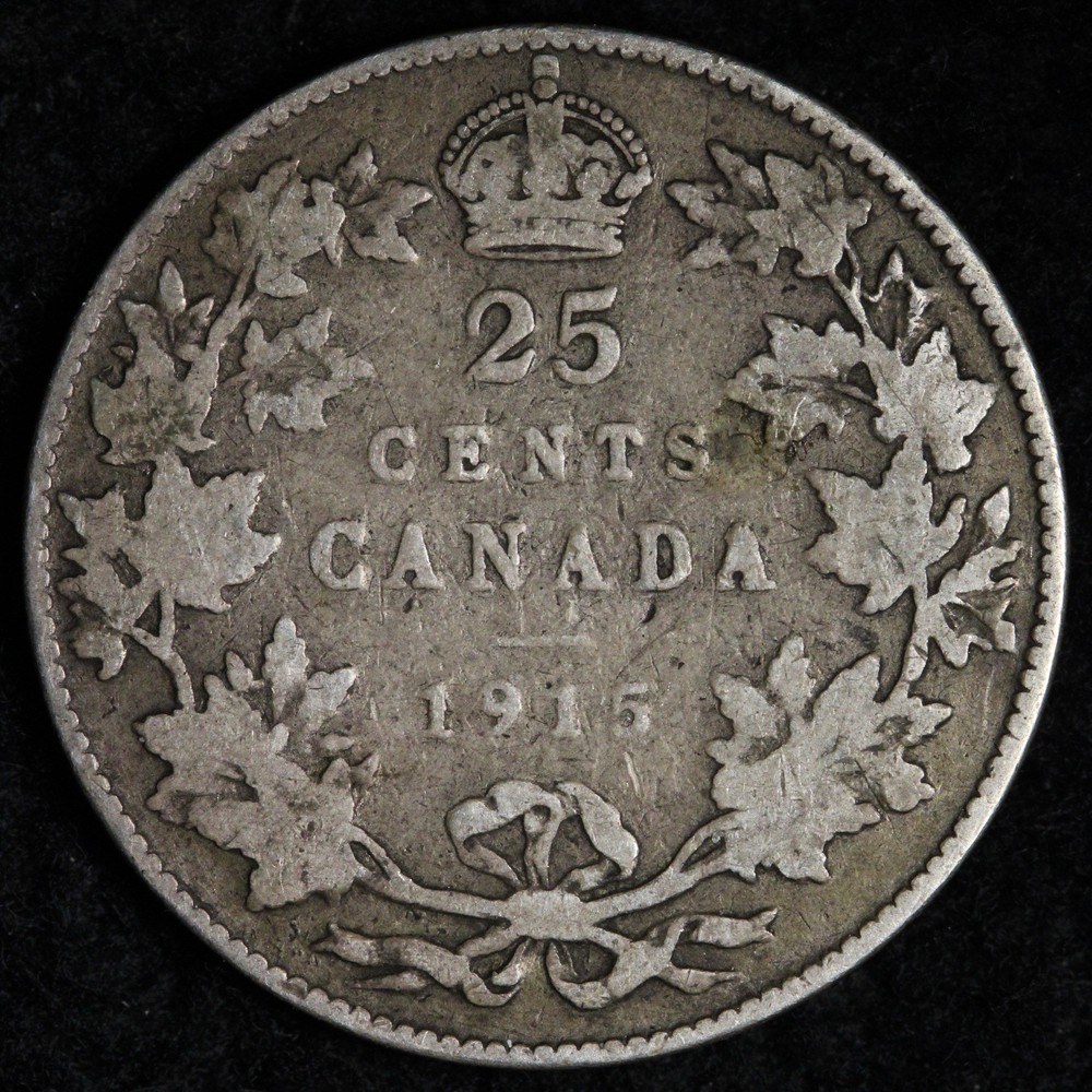 1915 Canada SILVER Twenty Five Cents E341 ORICH