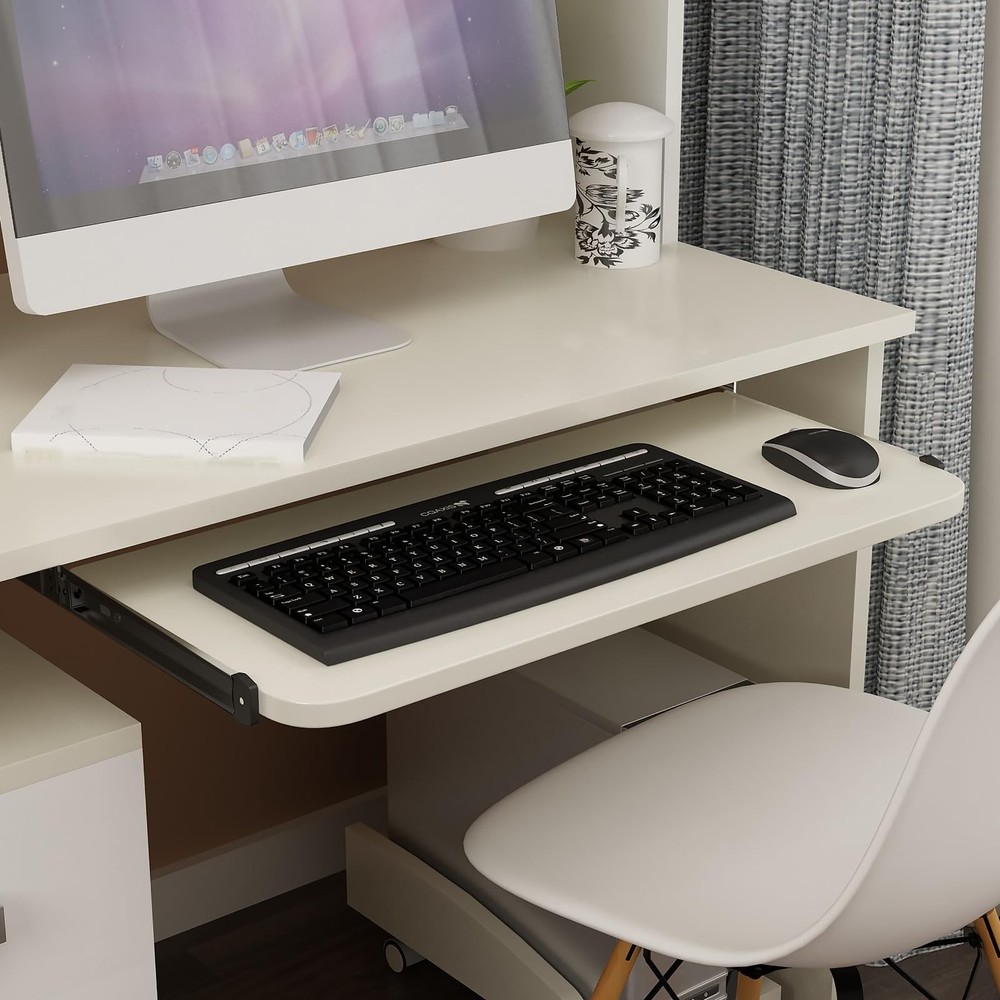Under Desk Keyboard Tray Slide Adjustable Computer Rail System