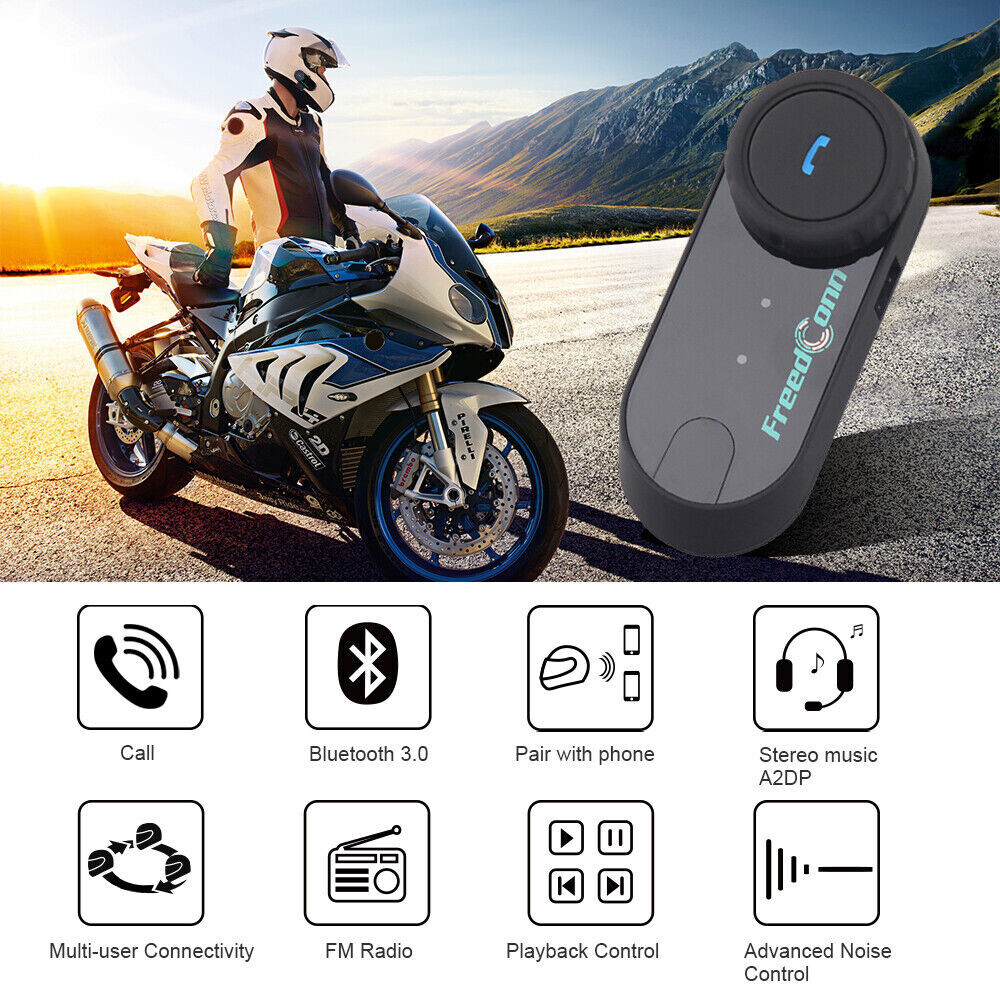 TCOM VB Motorcycle Helmet Intercom Bluetooth Headset Wireless Interphone & Mic