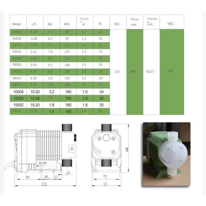 Electric Diaphragm Meterinng Pump Automatic Electromagnetic Micro Dosing Equipme