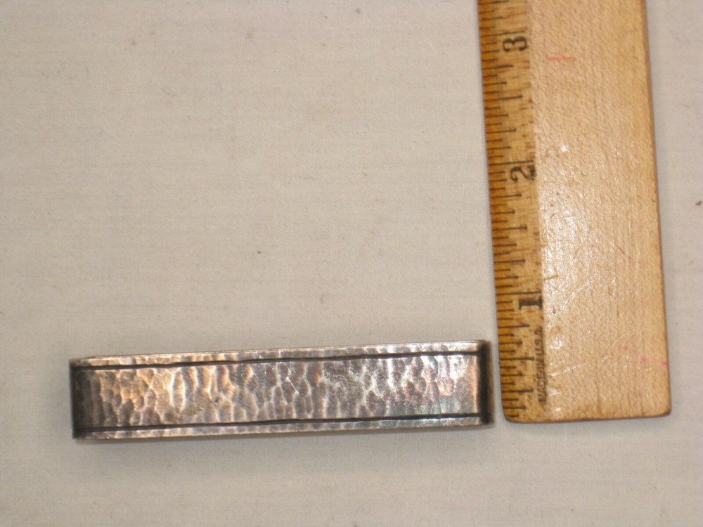 antique hammered Sterling Silver rectangular napkin ring Colonial LFS *monogram